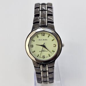 VTG Paul Jardin Women's Watch 33MM Green Dial Black Bracelet 7.5" New Battery